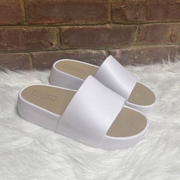 Corkys Women’s Popsicle White Platform Slide Sandal Size 7 NEW - Picture 1 of 7